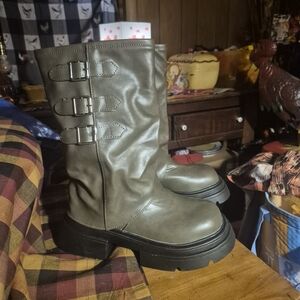 Stylish Olive Combat Boots